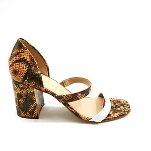 Matisse Shoes Womens Valencia Brown 9 Leather Sandal Snakeskin Straps Dressy NEW